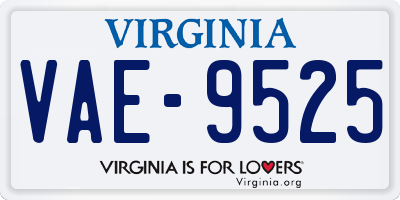 VA license plate VAE9525