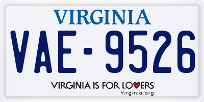 VA license plate VAE9526
