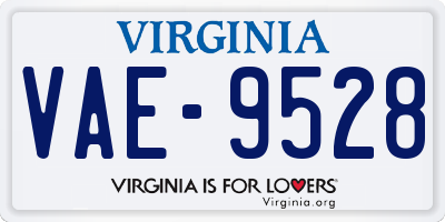 VA license plate VAE9528