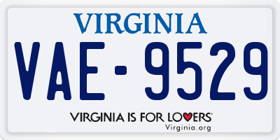 VA license plate VAE9529