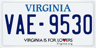 VA license plate VAE9530