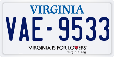 VA license plate VAE9533
