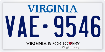 VA license plate VAE9546