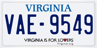 VA license plate VAE9549