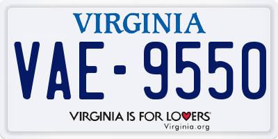 VA license plate VAE9550