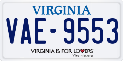 VA license plate VAE9553