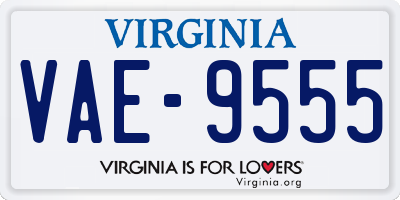VA license plate VAE9555