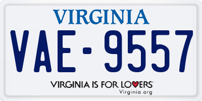 VA license plate VAE9557