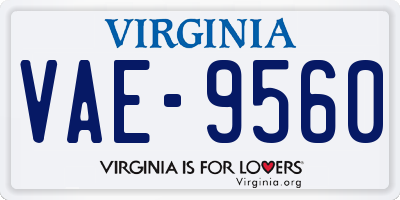 VA license plate VAE9560
