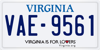 VA license plate VAE9561