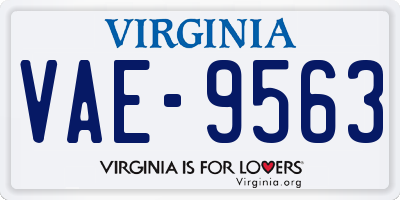 VA license plate VAE9563