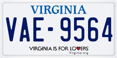 VA license plate VAE9564