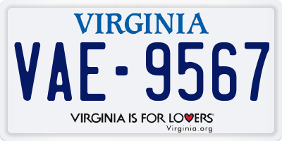 VA license plate VAE9567