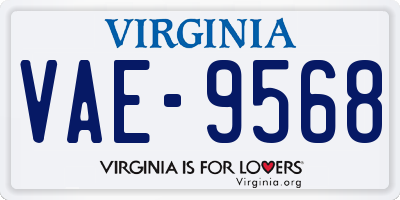 VA license plate VAE9568