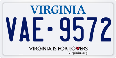 VA license plate VAE9572