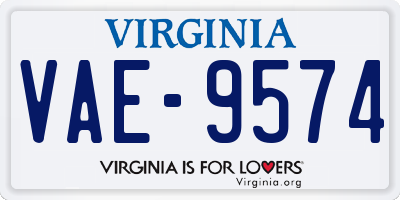VA license plate VAE9574