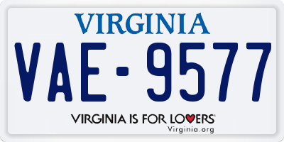 VA license plate VAE9577