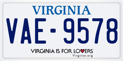 VA license plate VAE9578