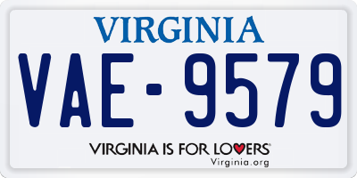 VA license plate VAE9579