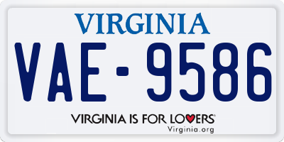 VA license plate VAE9586