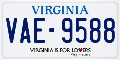 VA license plate VAE9588