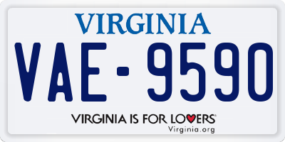 VA license plate VAE9590
