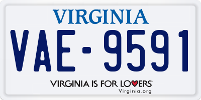 VA license plate VAE9591