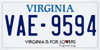 VA license plate VAE9594