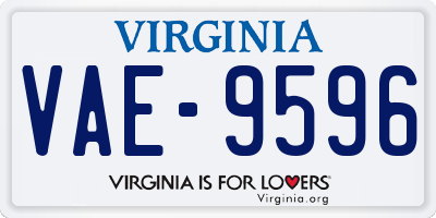 VA license plate VAE9596