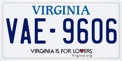 VA license plate VAE9606