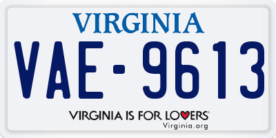 VA license plate VAE9613
