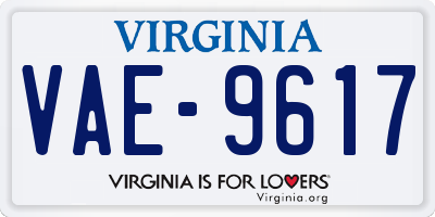 VA license plate VAE9617