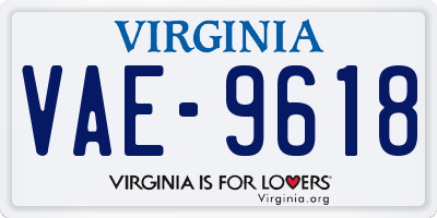 VA license plate VAE9618
