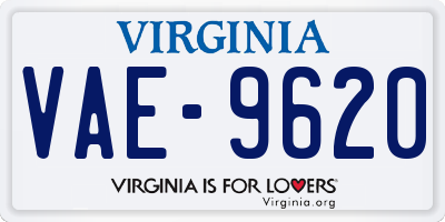 VA license plate VAE9620
