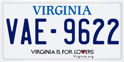 VA license plate VAE9622
