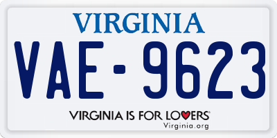 VA license plate VAE9623