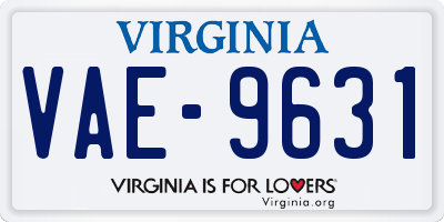 VA license plate VAE9631