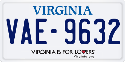 VA license plate VAE9632
