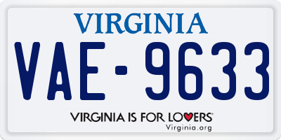 VA license plate VAE9633