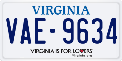 VA license plate VAE9634