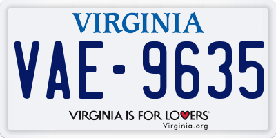 VA license plate VAE9635