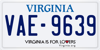 VA license plate VAE9639
