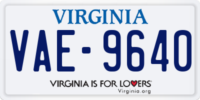 VA license plate VAE9640