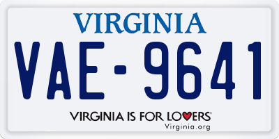 VA license plate VAE9641