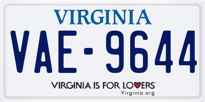 VA license plate VAE9644