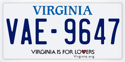 VA license plate VAE9647