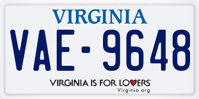 VA license plate VAE9648