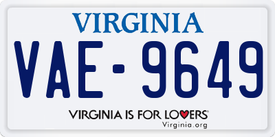VA license plate VAE9649