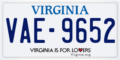 VA license plate VAE9652