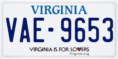 VA license plate VAE9653